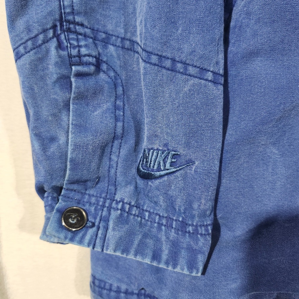VTG Nike ACG Blue Ripstop Workwear Jacket Men L Fleece Blanket Lined Zip Up 90s - Picture 8 of 16
